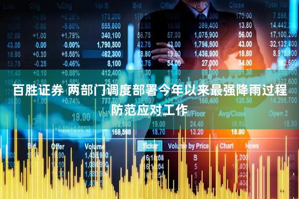 百胜证券 两部门调度部署今年以来最强降雨过程防范应对工作