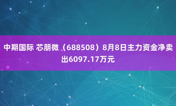 中期国际 芯朋微（688508）8月8日主力资金净卖出6097.17万元