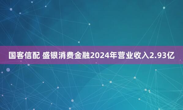 国客信配 盛银消费金融2024年营业收入2.93亿